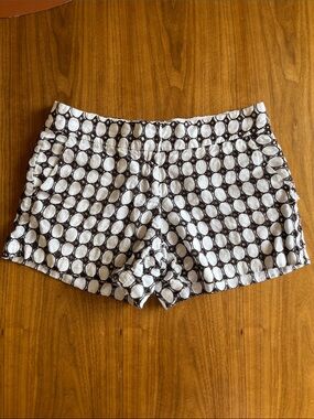 Women's Brown & White Circle-Print Cotton Shorts - Mid Rise